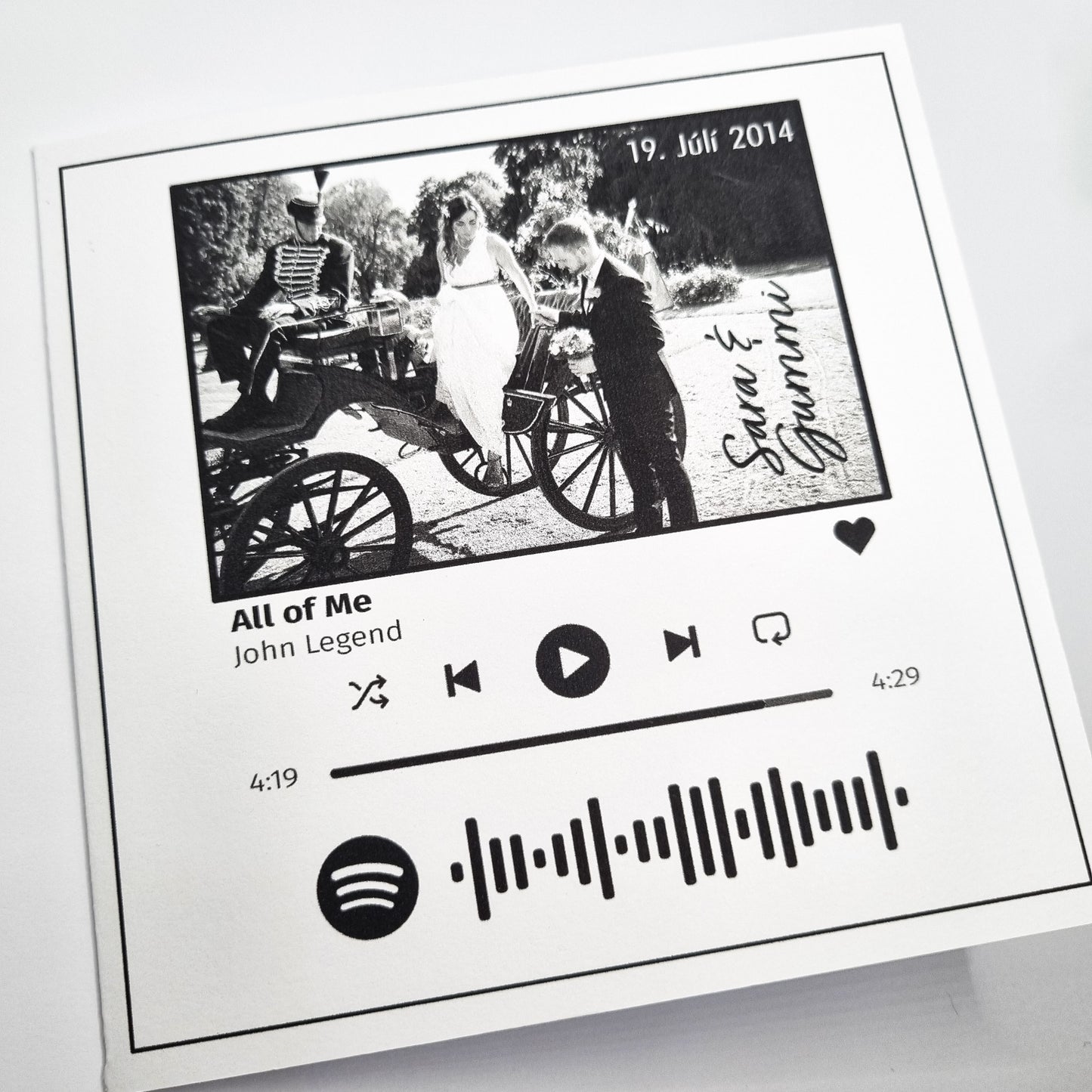 Persónulegt kort með Spotify kóða