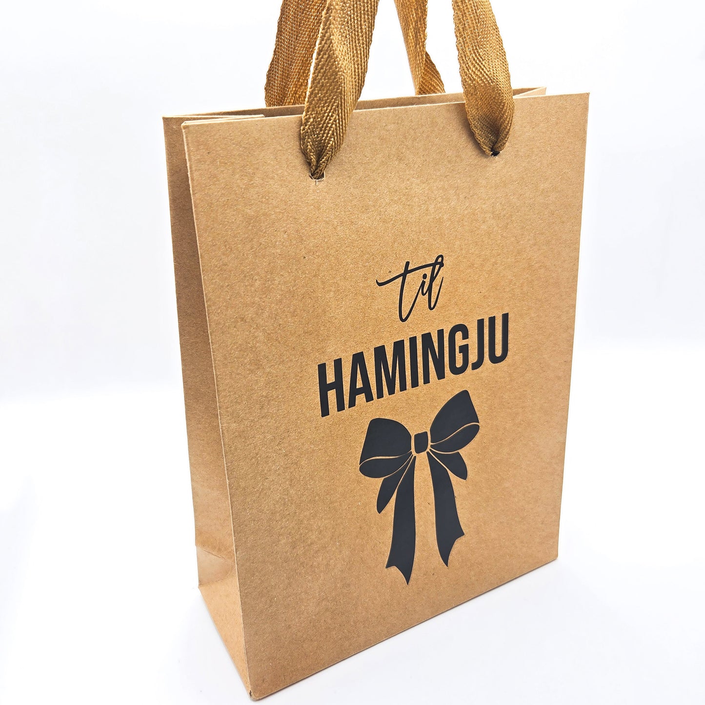 Gjafapoki - Til hamingju - Slaufa (3 stærðir)