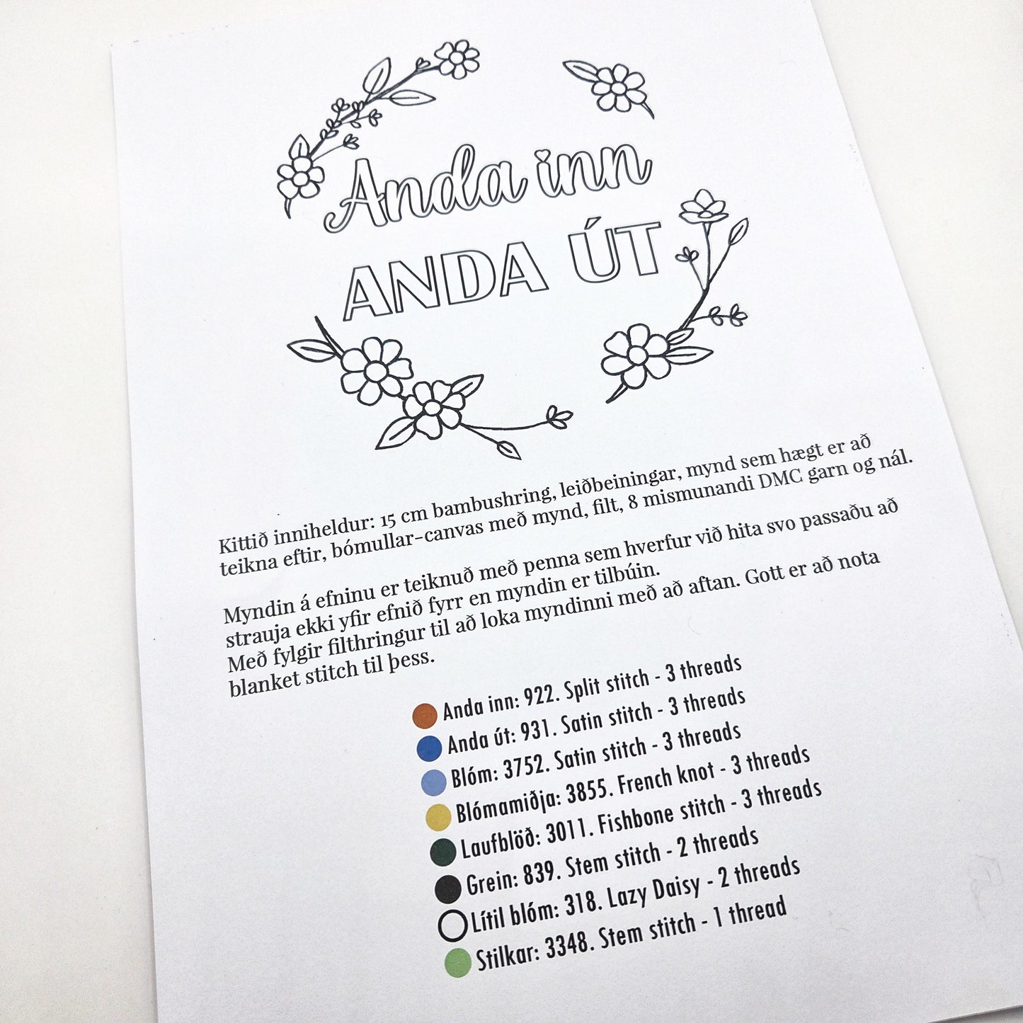 Útsaumskitt - Anda inn Anda út