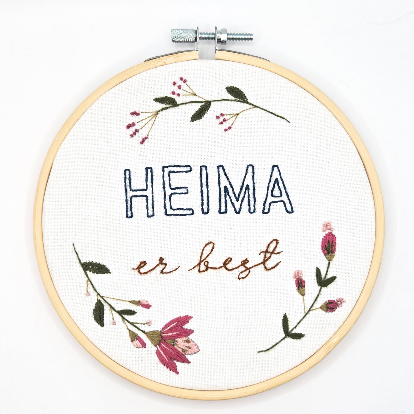 Útsaumsmynd - Heima er best