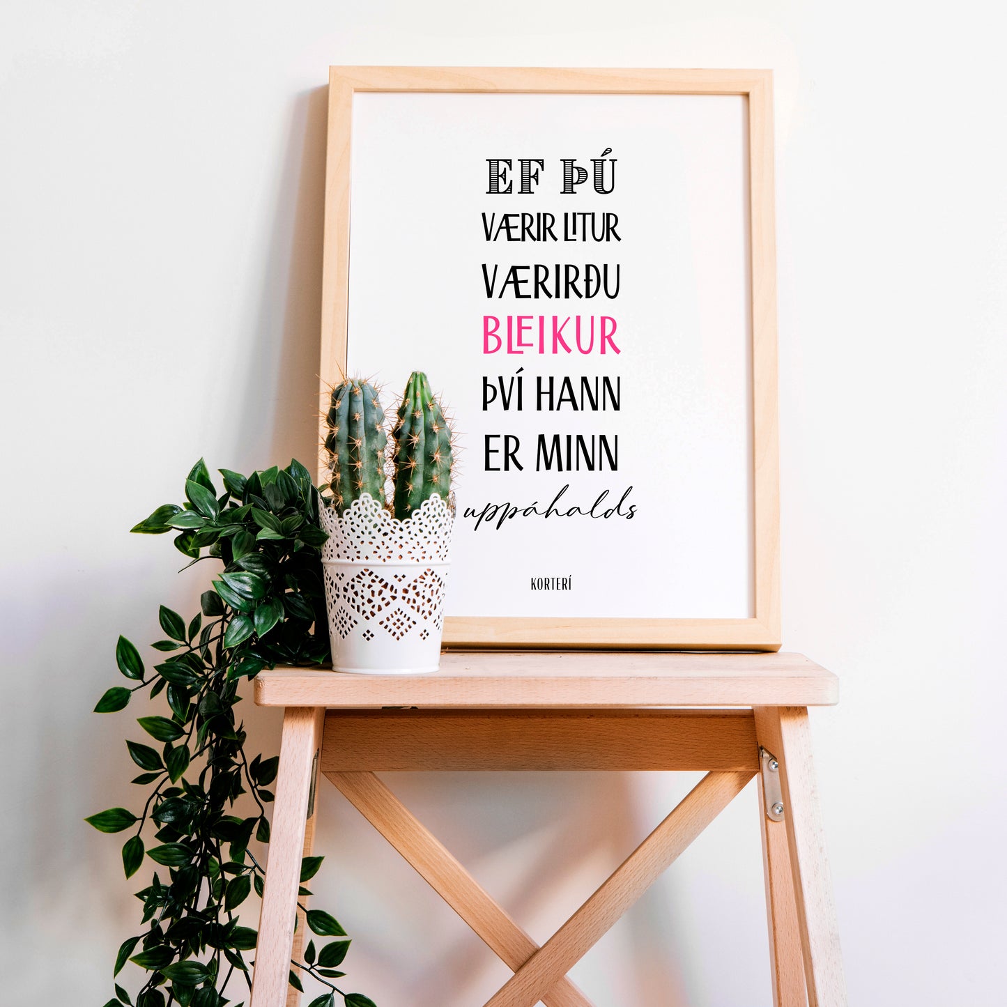 Orðin mín - Prent - Bleikur