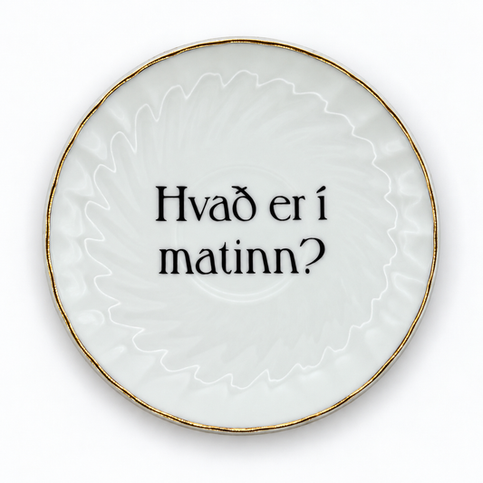 Skrautdiskur - Hvað er í matinn