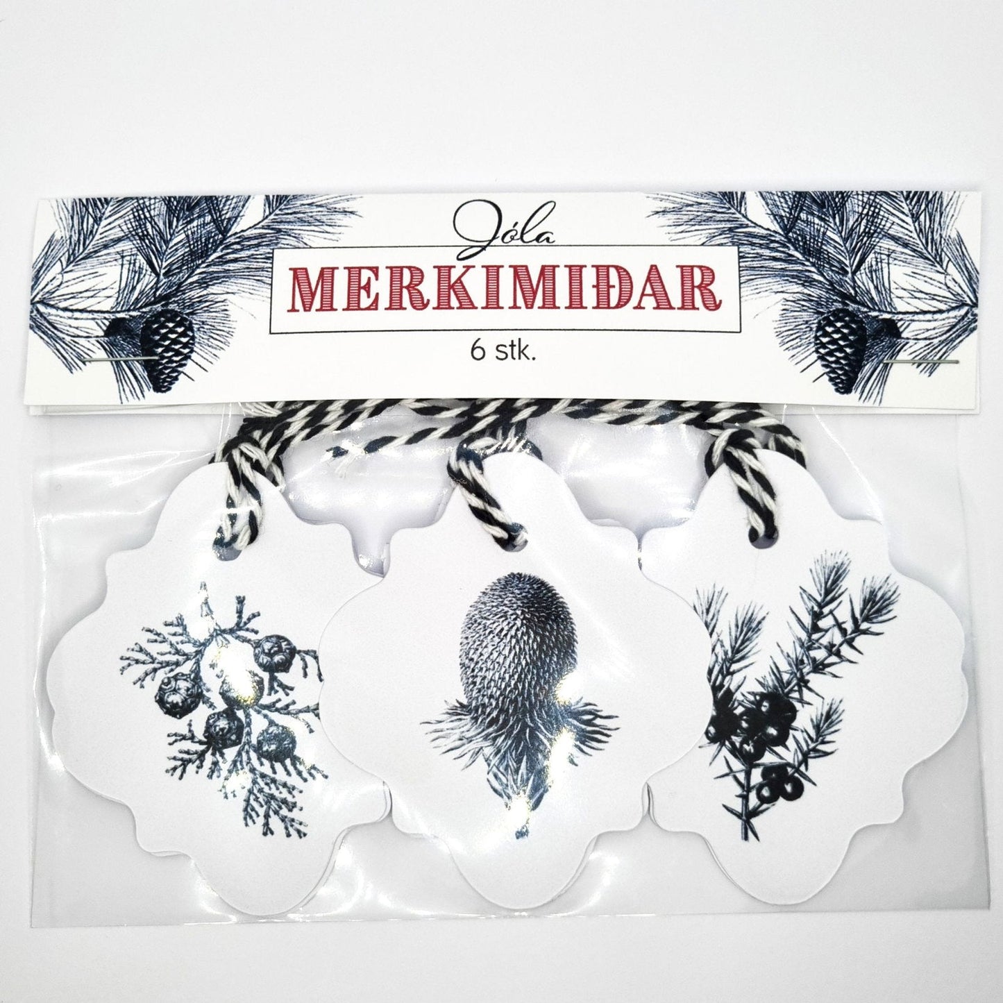Jólamerkimiðar - Dýr/Blóm - 2 týpur - Korterí