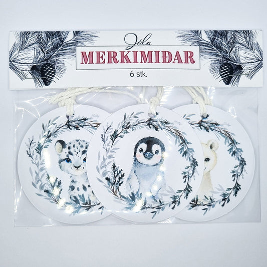 Jólamerkimiðar - Dýrakrans - Korterí