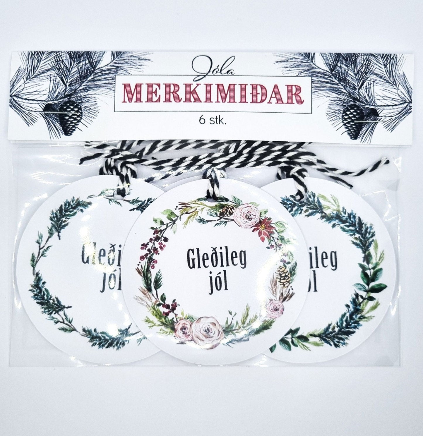 Jólamerkimiðar - Krans - Korterí