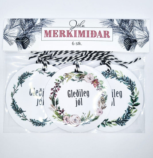 Jólamerkimiðar - Krans - Korterí