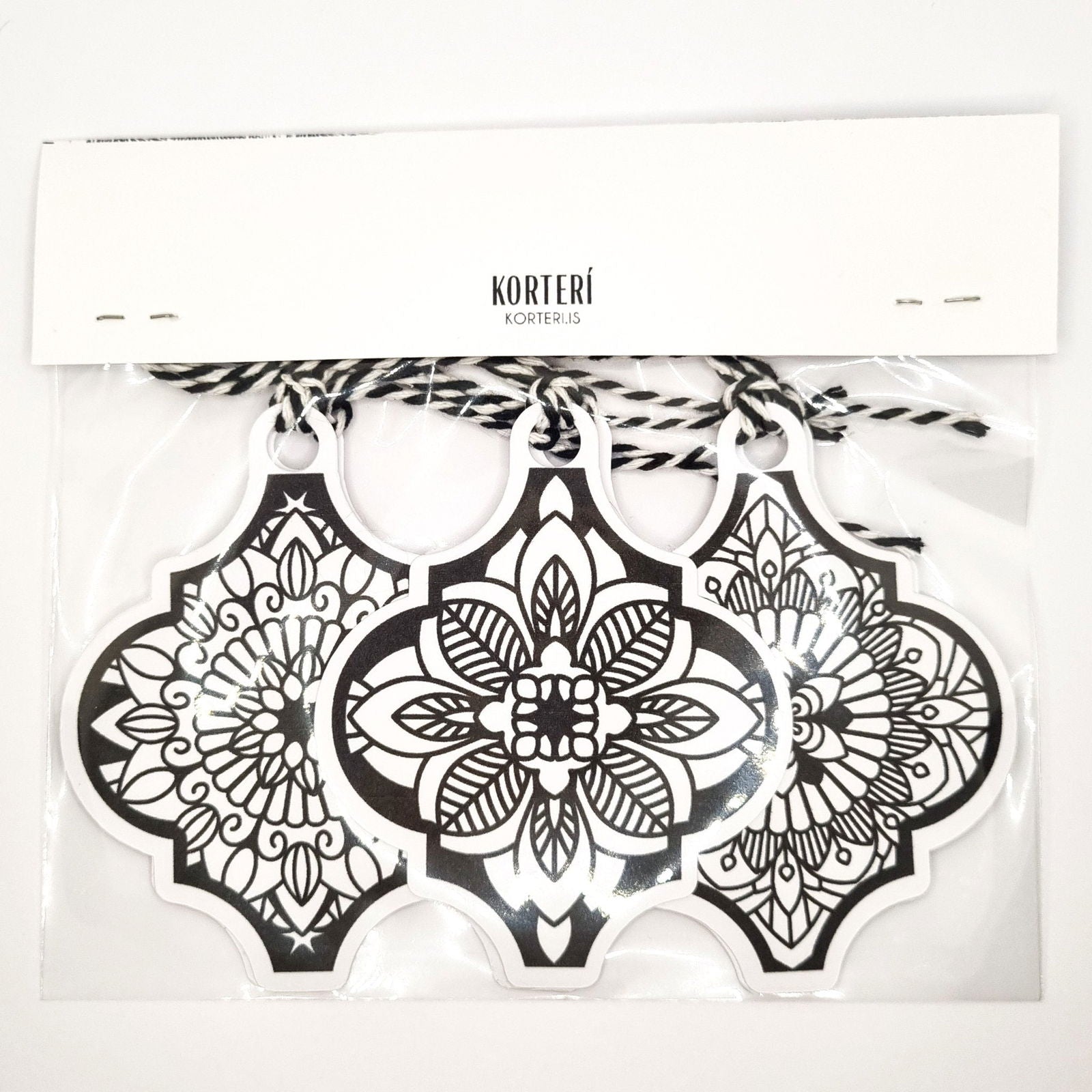 Jólamerkimiðar - Mandala - 2 litir - Korterí