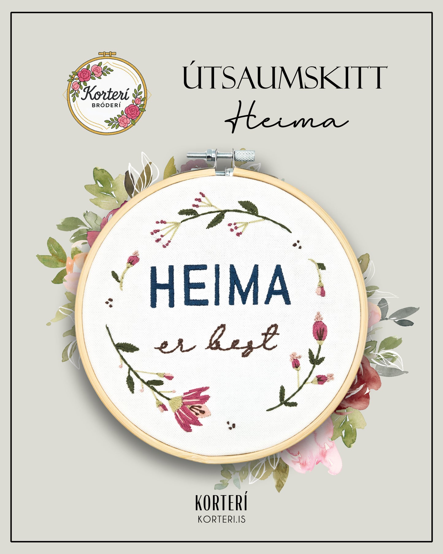 Útsaumskitt - Heima er best