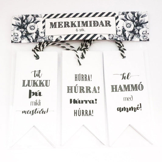 Merkimiðar - 6 stk. - Korterí