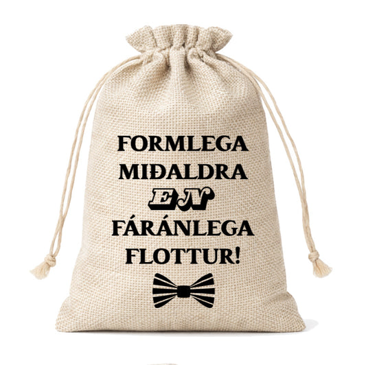 Gjafapoki - "Formlega miðaldra en fáránlega flottur"