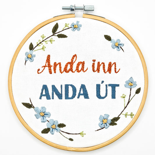 Útsaumsmynd - Anda inn Anda út