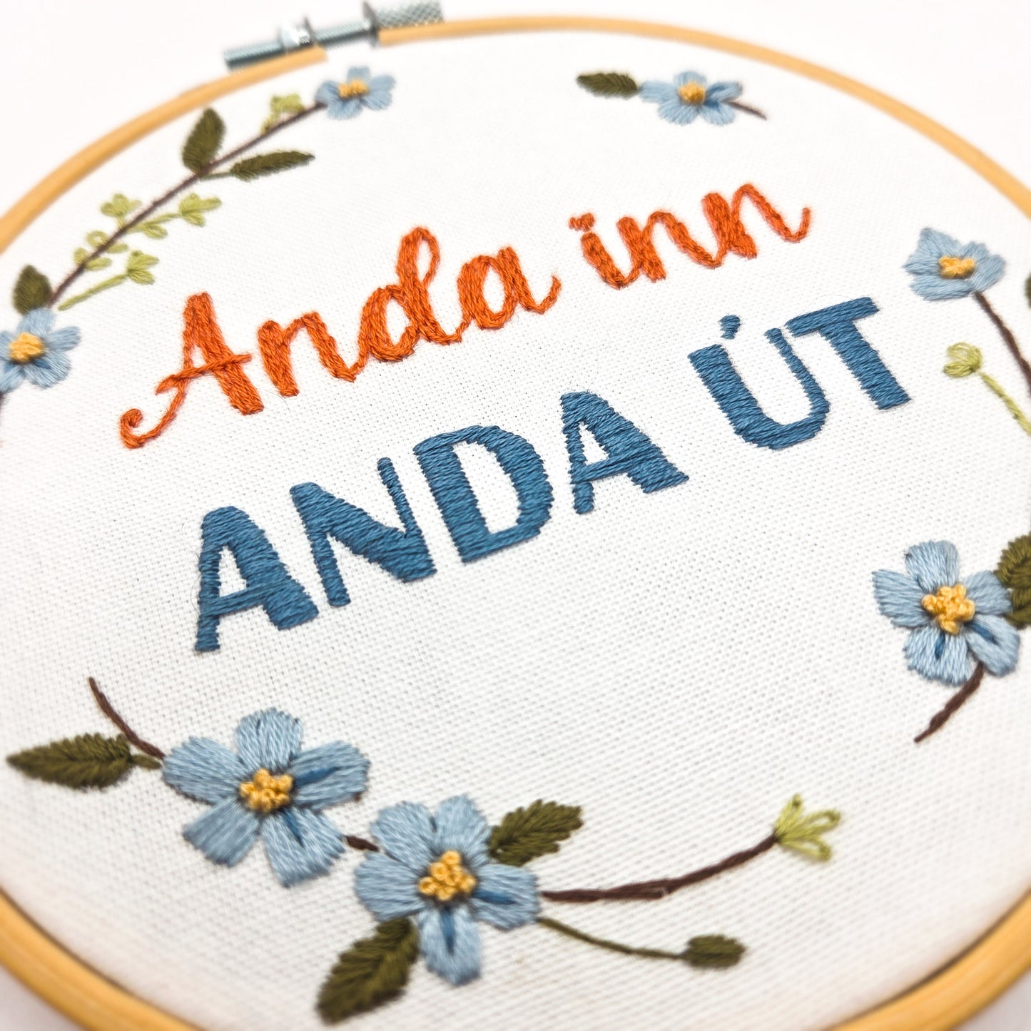 Útsaumsmynd - Anda inn Anda út