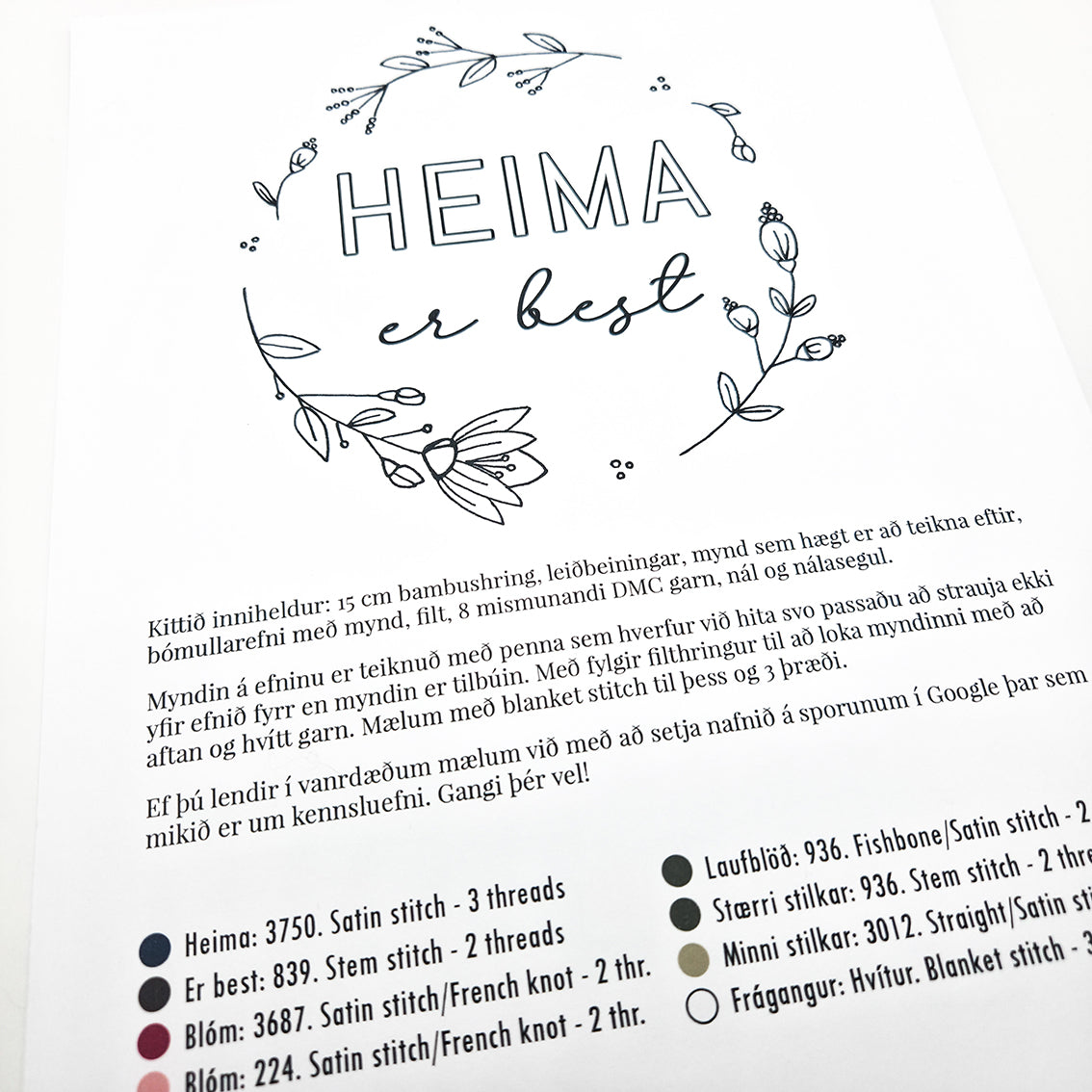 Útsaumskitt - Heima er best