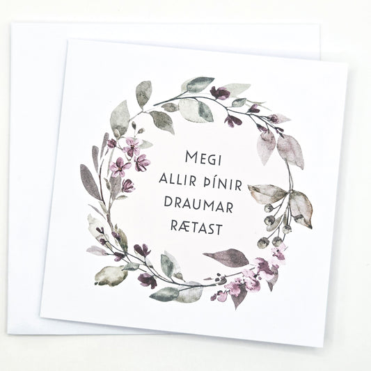 Kort - Draumar (bleikt)