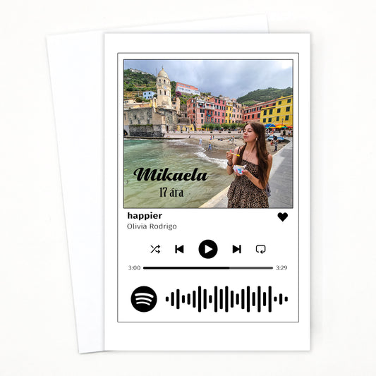 Persónulegt kort með Spotify kóða