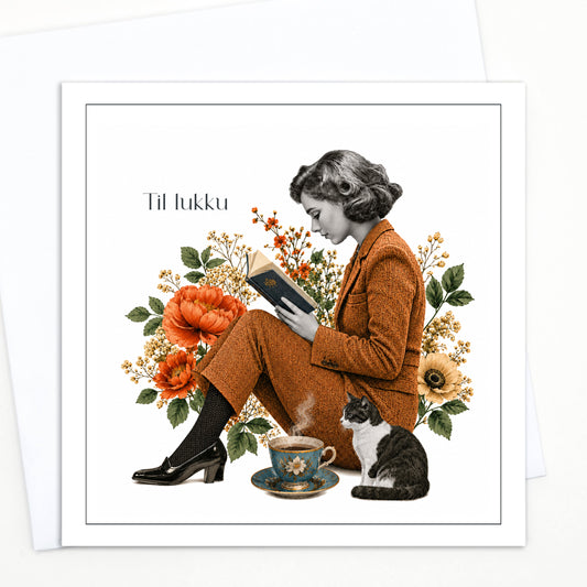 Kort - Kona með bók